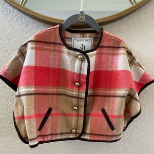 Janie and Jack wool tartan cape for baby girl